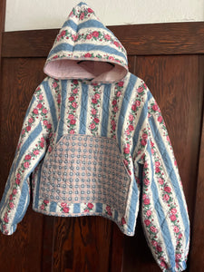 Floral Stripe Roses Hoodie