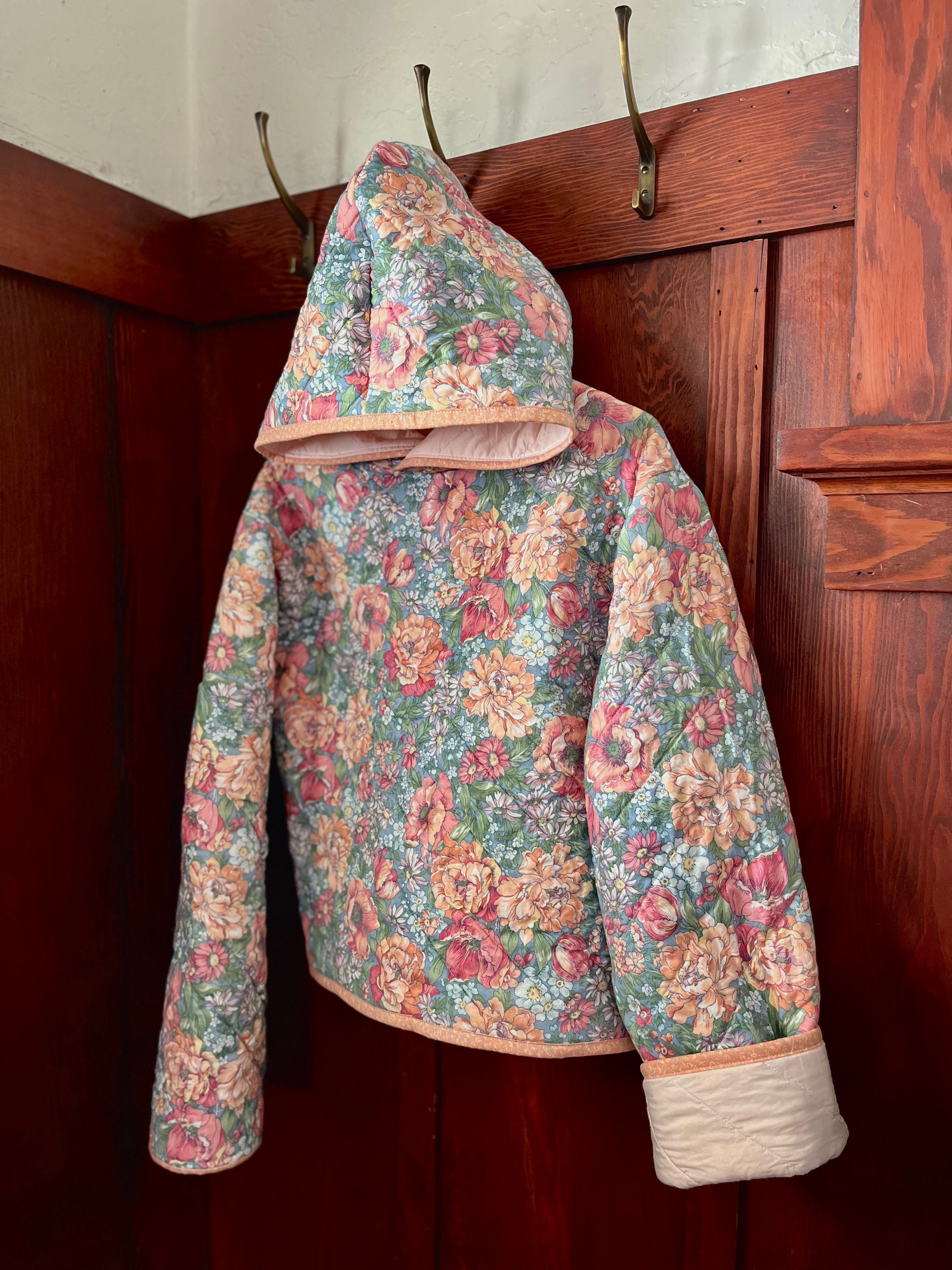 Coral Blossom Meadow Hoodie