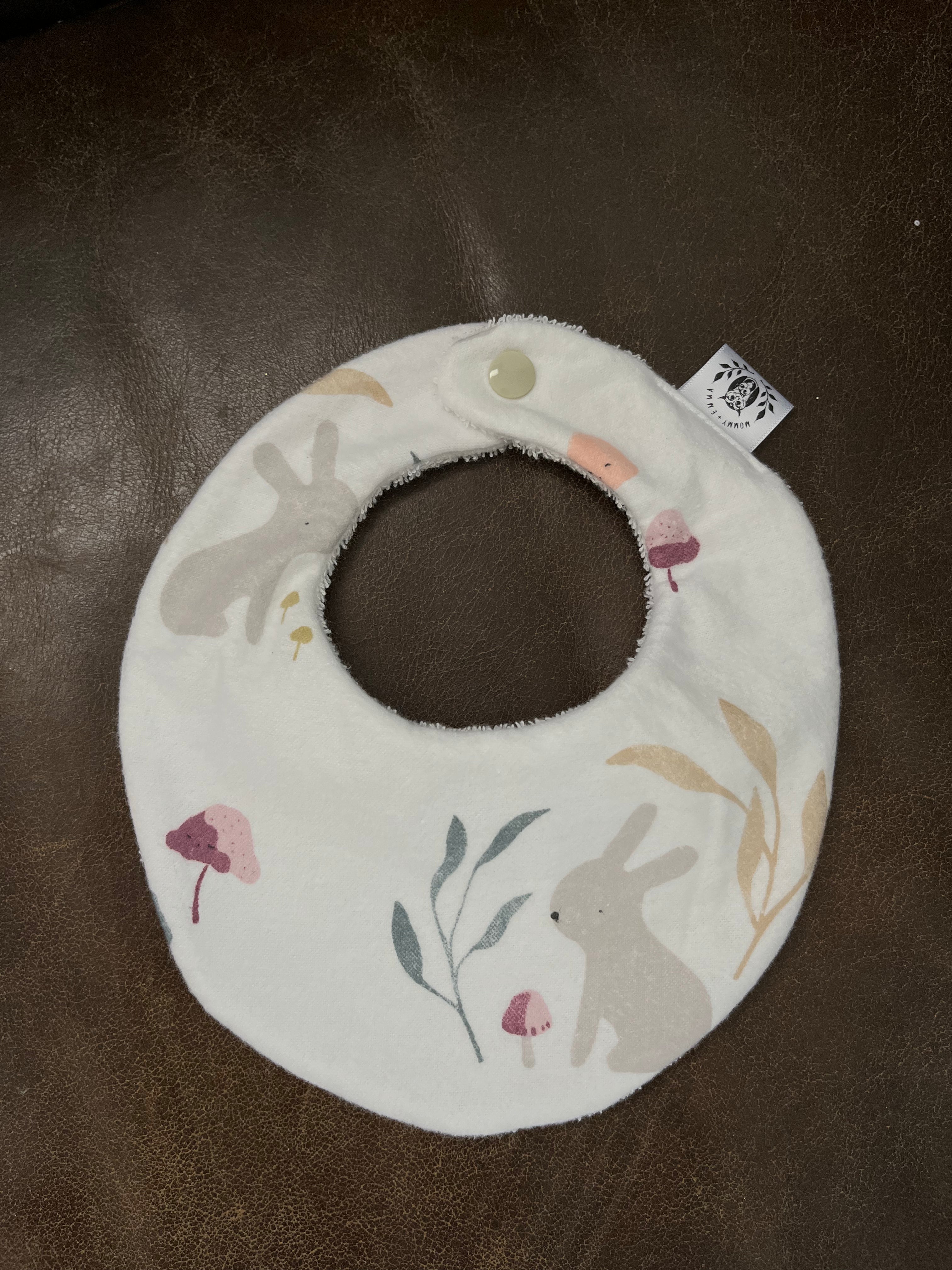 Dribble Flannel Bib - Mushroom