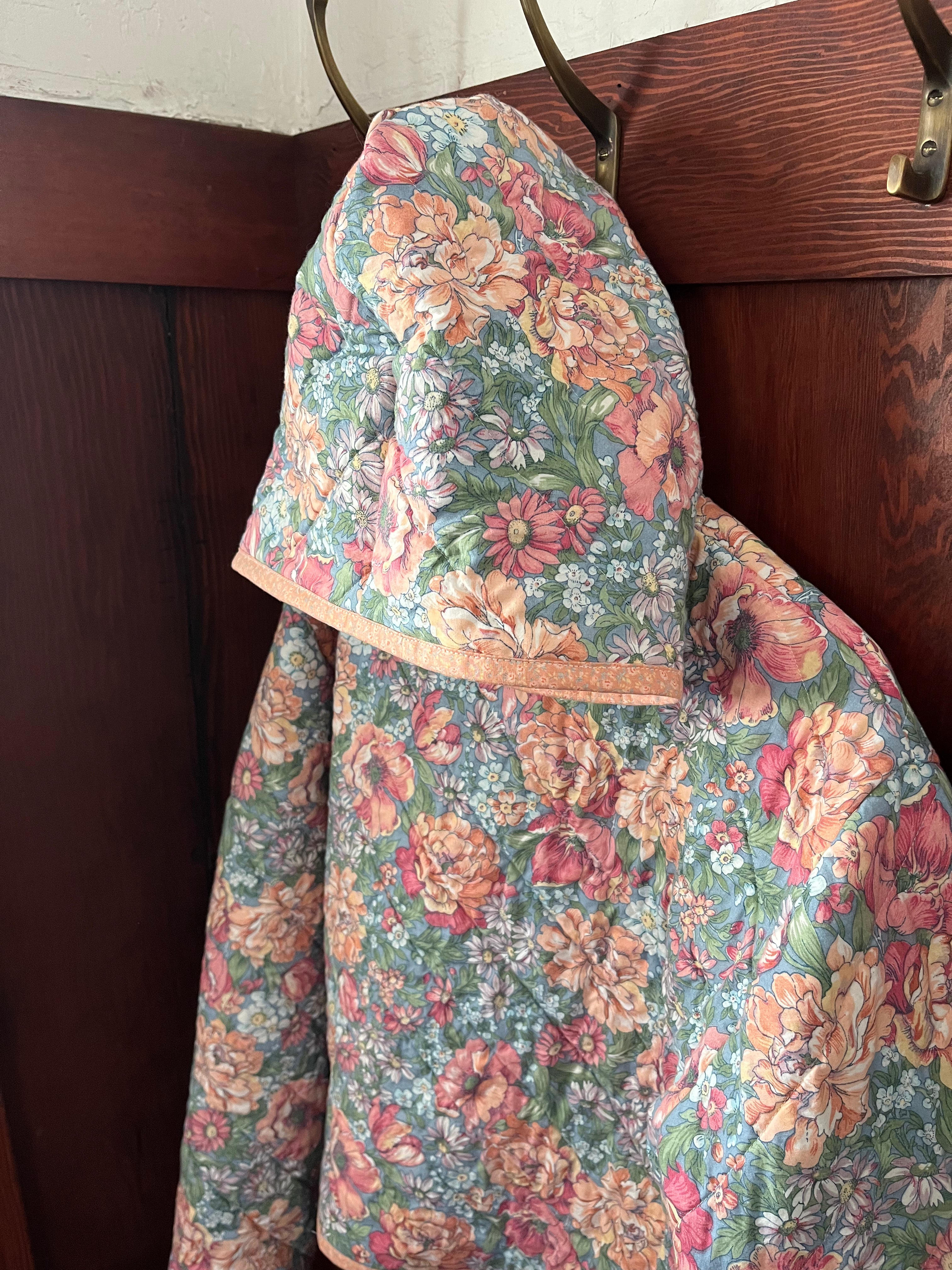 Coral Blossom Meadow Hoodie
