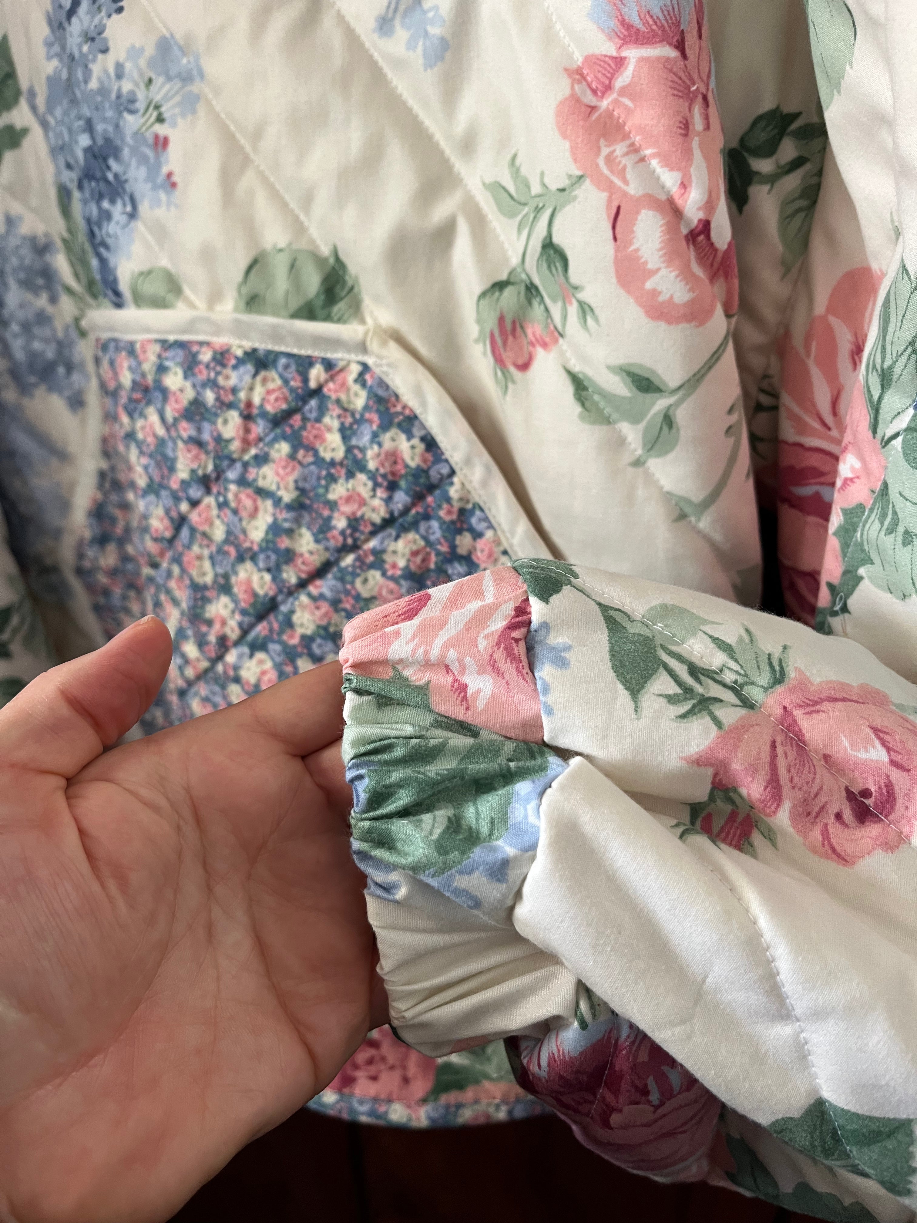 Rose & Lilac Meadow Quilted Hoodie