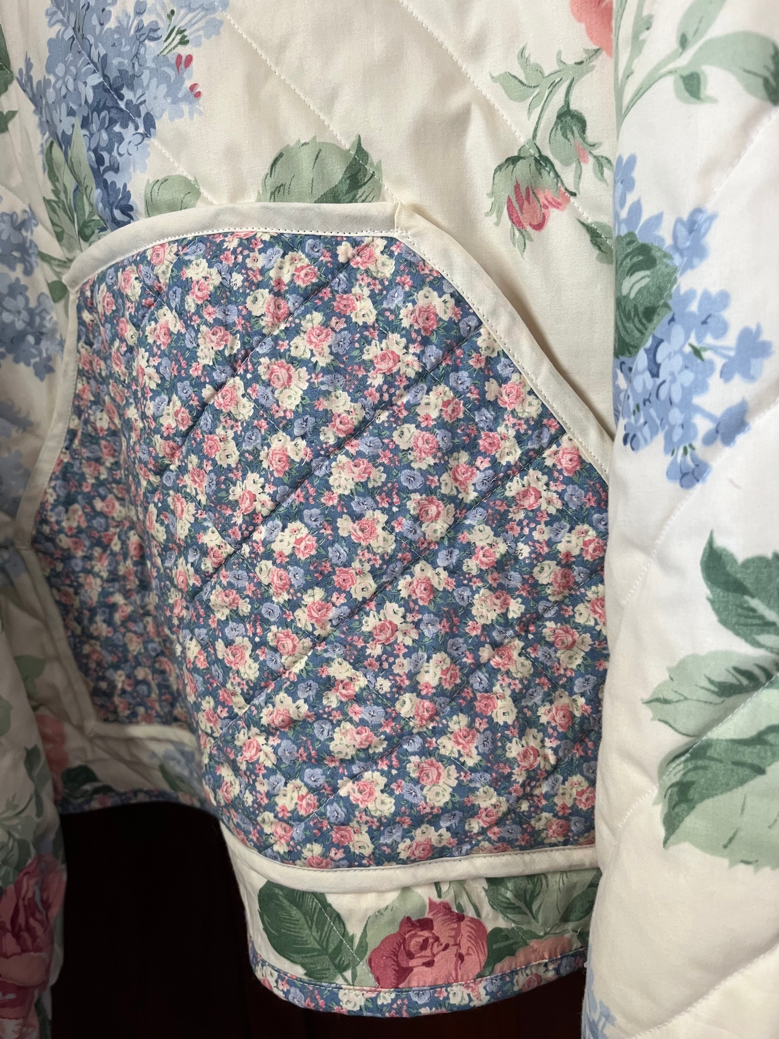 Rose & Lilac Meadow Quilted Hoodie