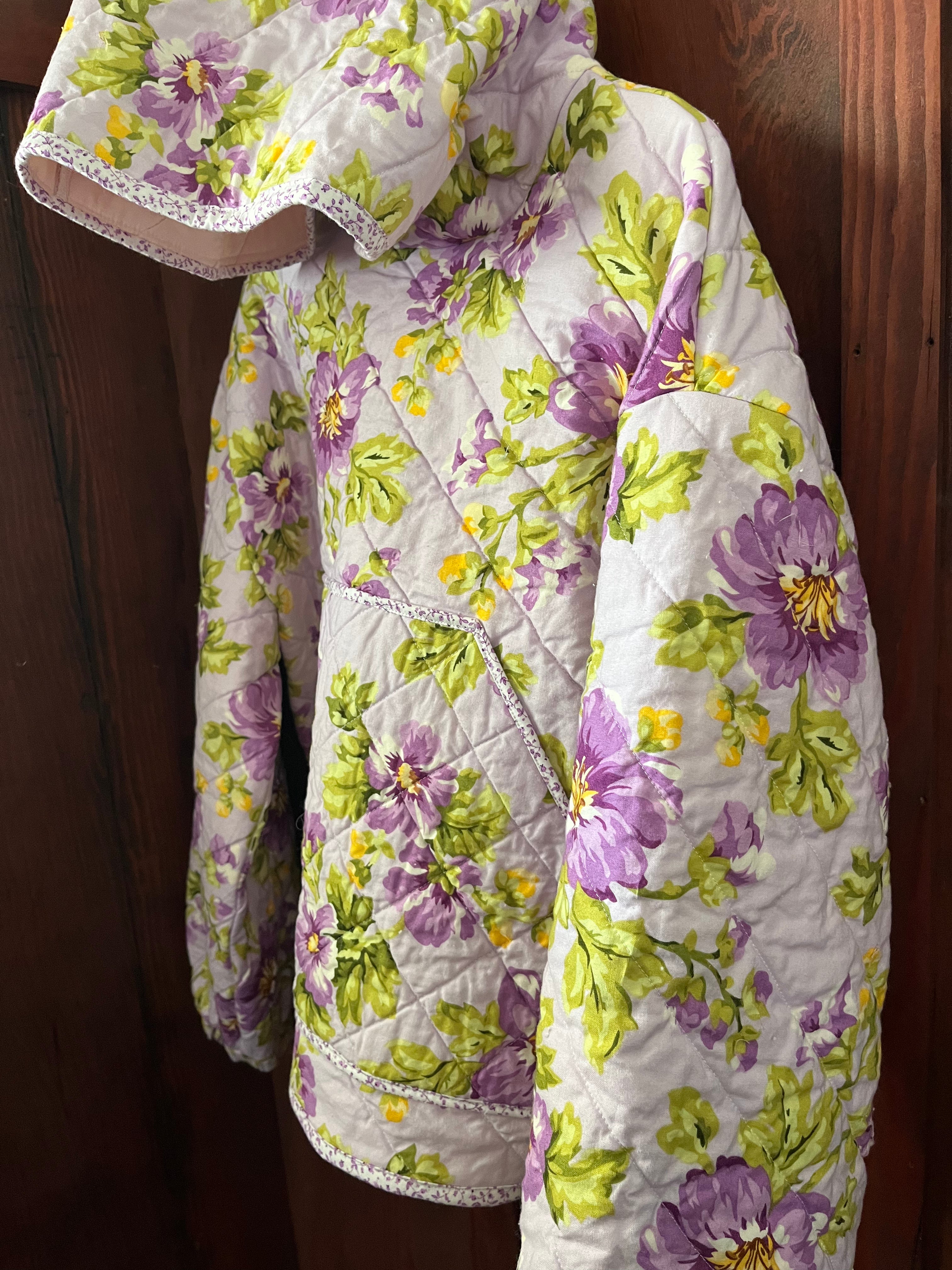 Lavender Garden Quilted Hoodie