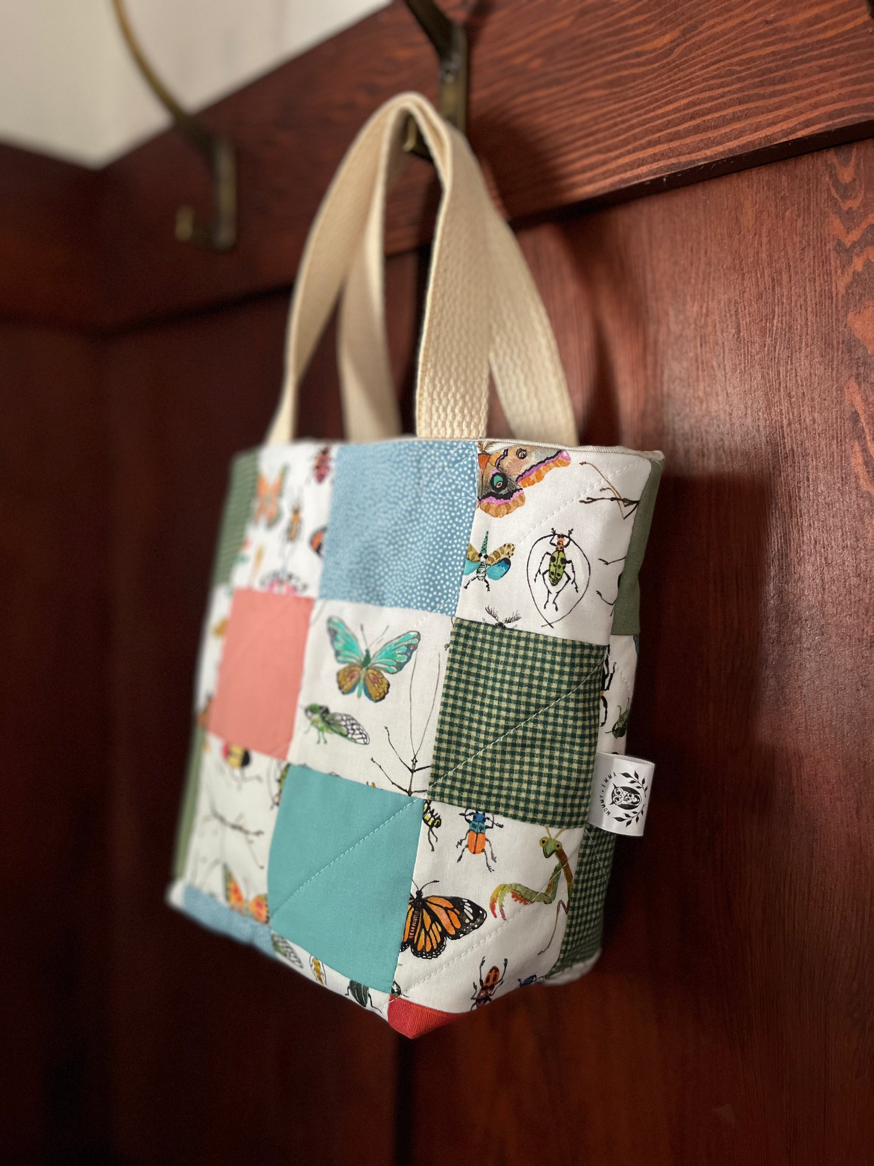 Patchwork Insect Garden Tote - Colorful