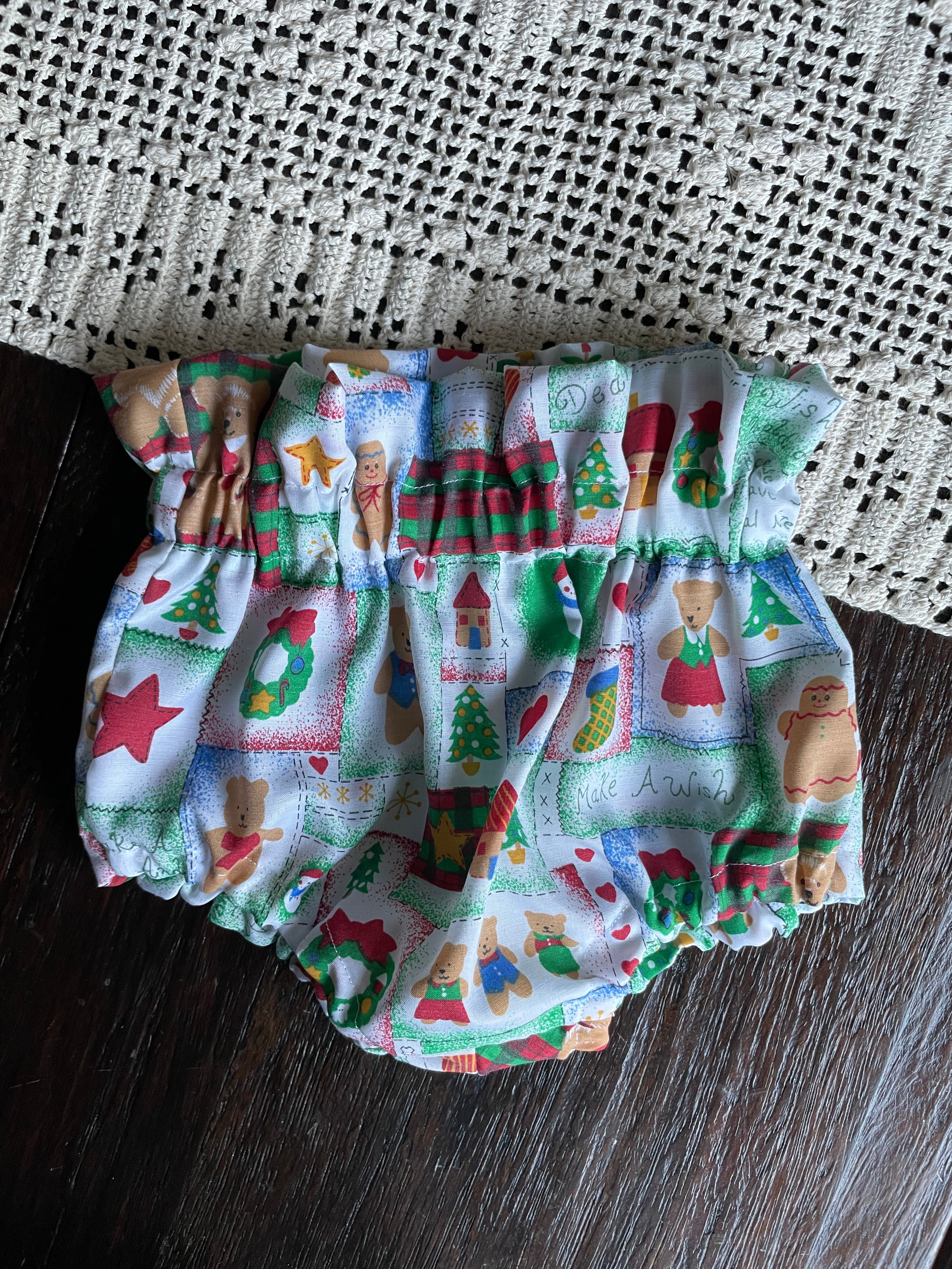 High Waisted Bloomers Vintage Christmas | 6-9m