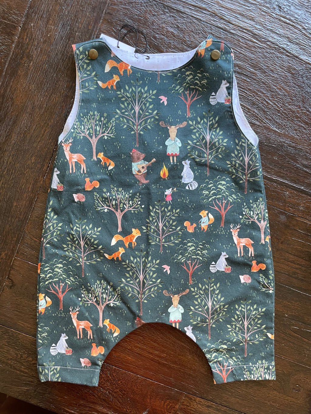 River Jumpsuit - Forest Friends Green | Size 0-3m.