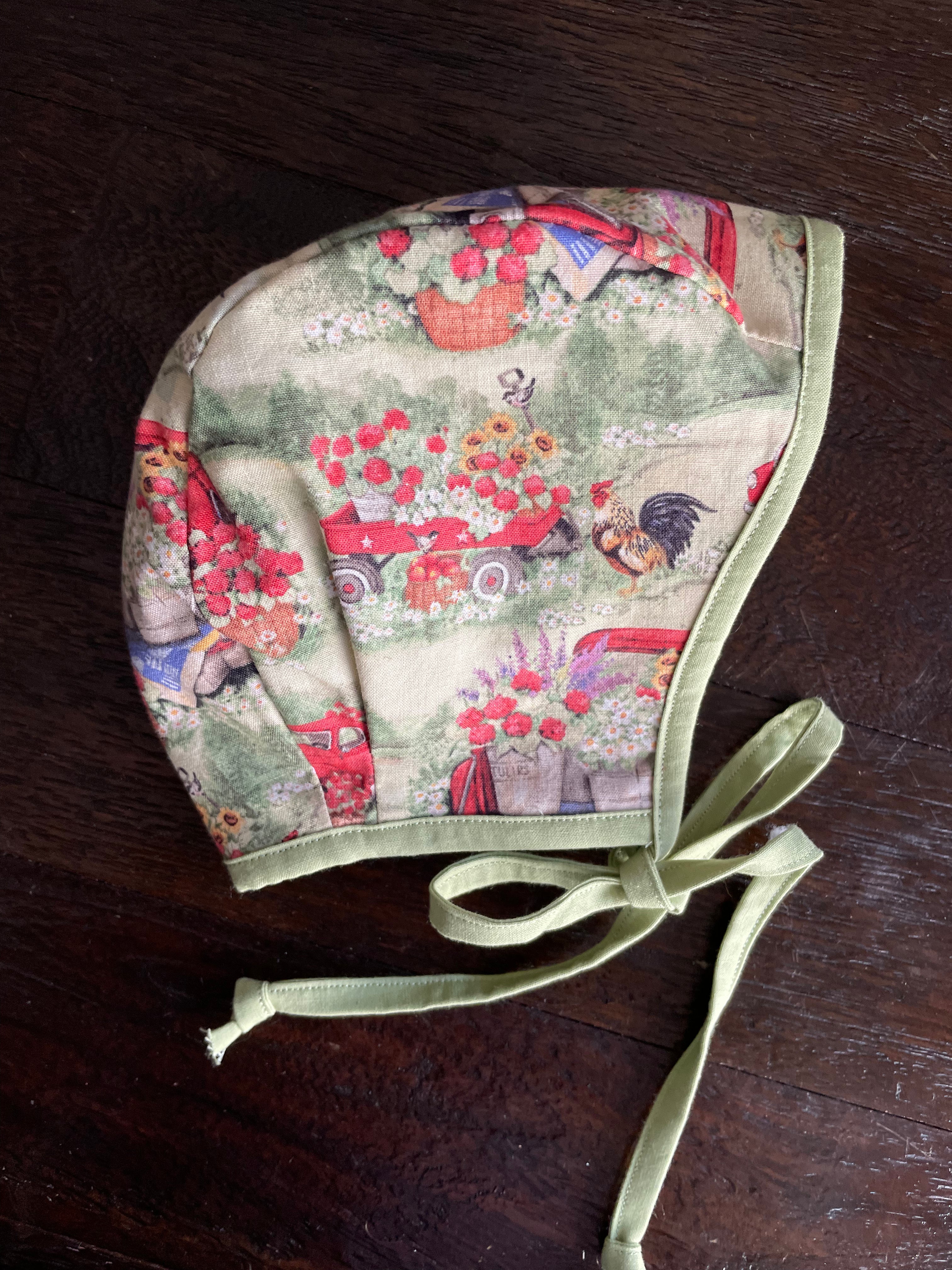 Child Bonnet Flowers Rooster | Size 6-12m.